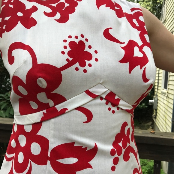 Vintage Sears 60s Cotton Maxi Dress Hawaiian fashions - Picture 6 of 8